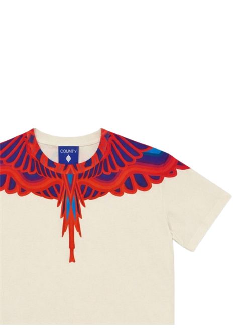 Cream cotton T-shirt for children MARCELO BURLON | BTH039PANNA